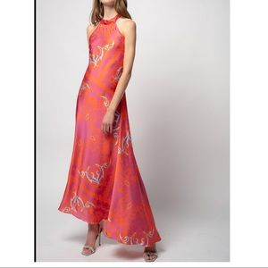 Pinko long sleeveless satin dress